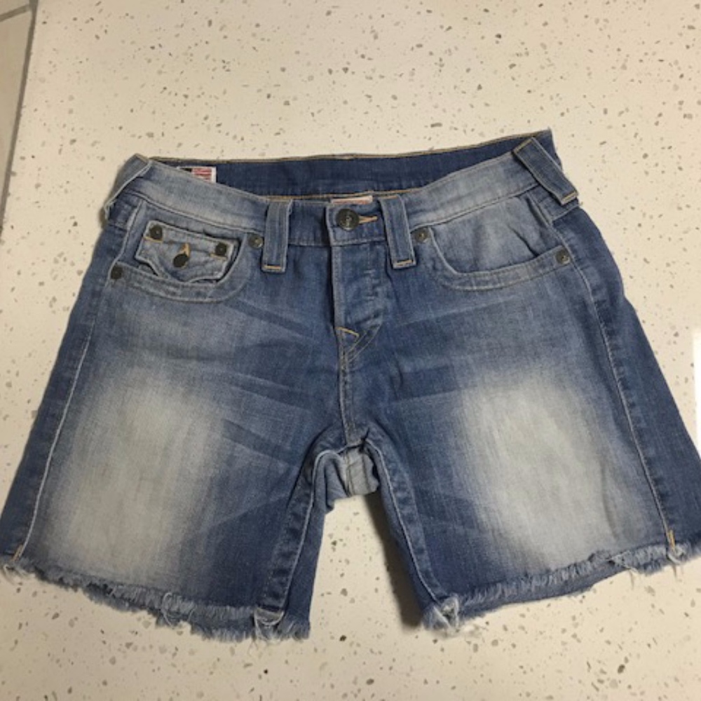 True Religion Cut Off Jean Shorts